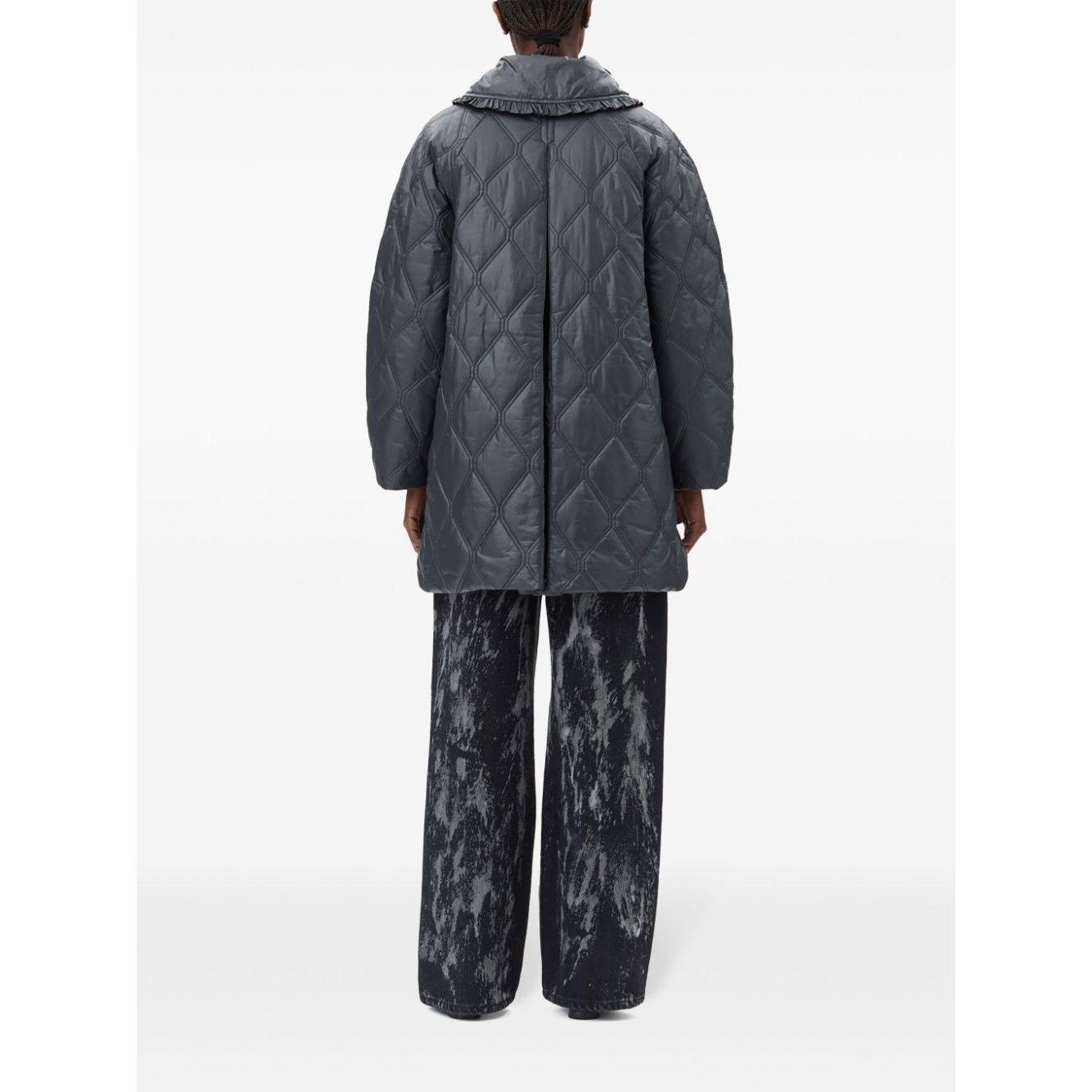 Ganni Shiny Quilt Midi Jacket