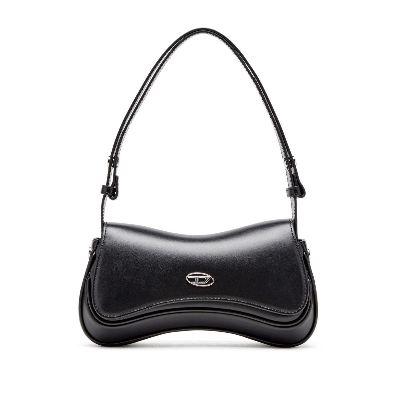 Diesel Play-Semi gloss leather shoulder bag