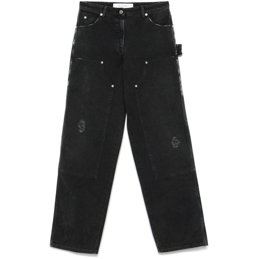 Golden Goose jeans with distressed effect and front patches