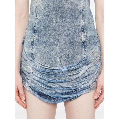 Diesel Tencel denim mini dress with fringes