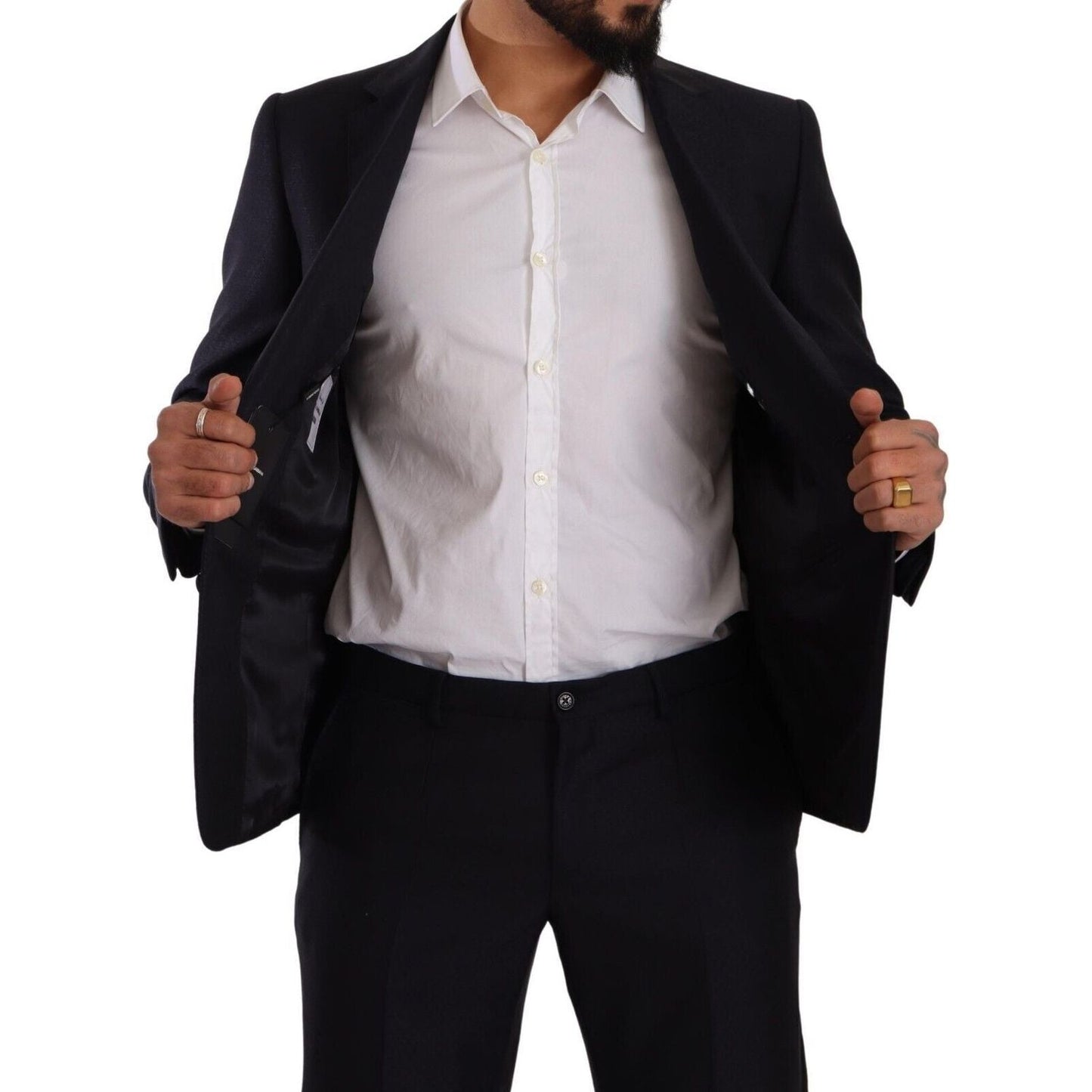 Dolce & Gabbana Blue MARTINI Slim fit 2 Piece Coat Suit