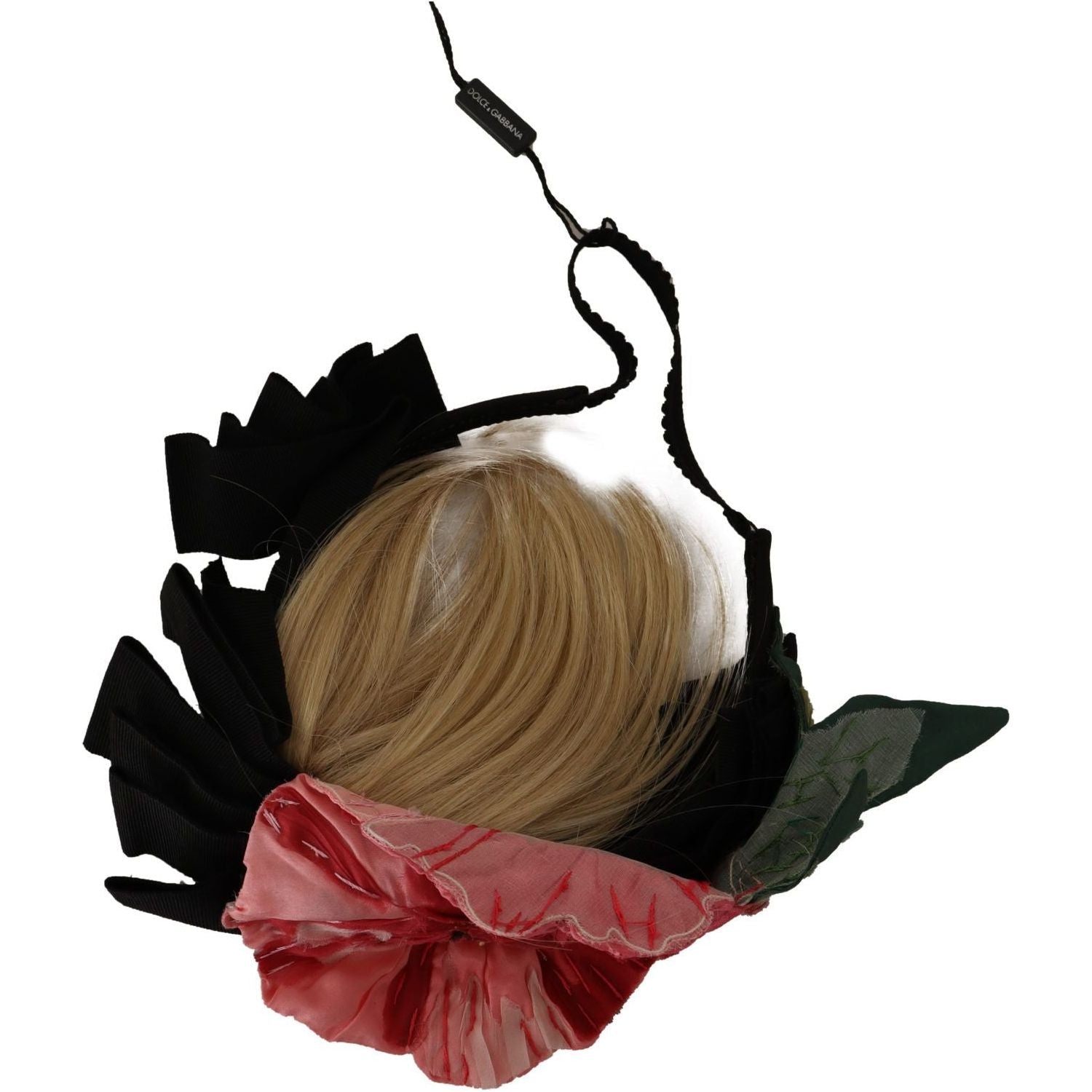 Dolce & Gabbana Black Silk White Hair Parrucchiera Diadem Headband