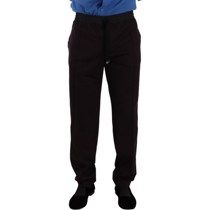 Dolce & Gabbana Bordeaux Cotton Mens Skinny Trouser Pants