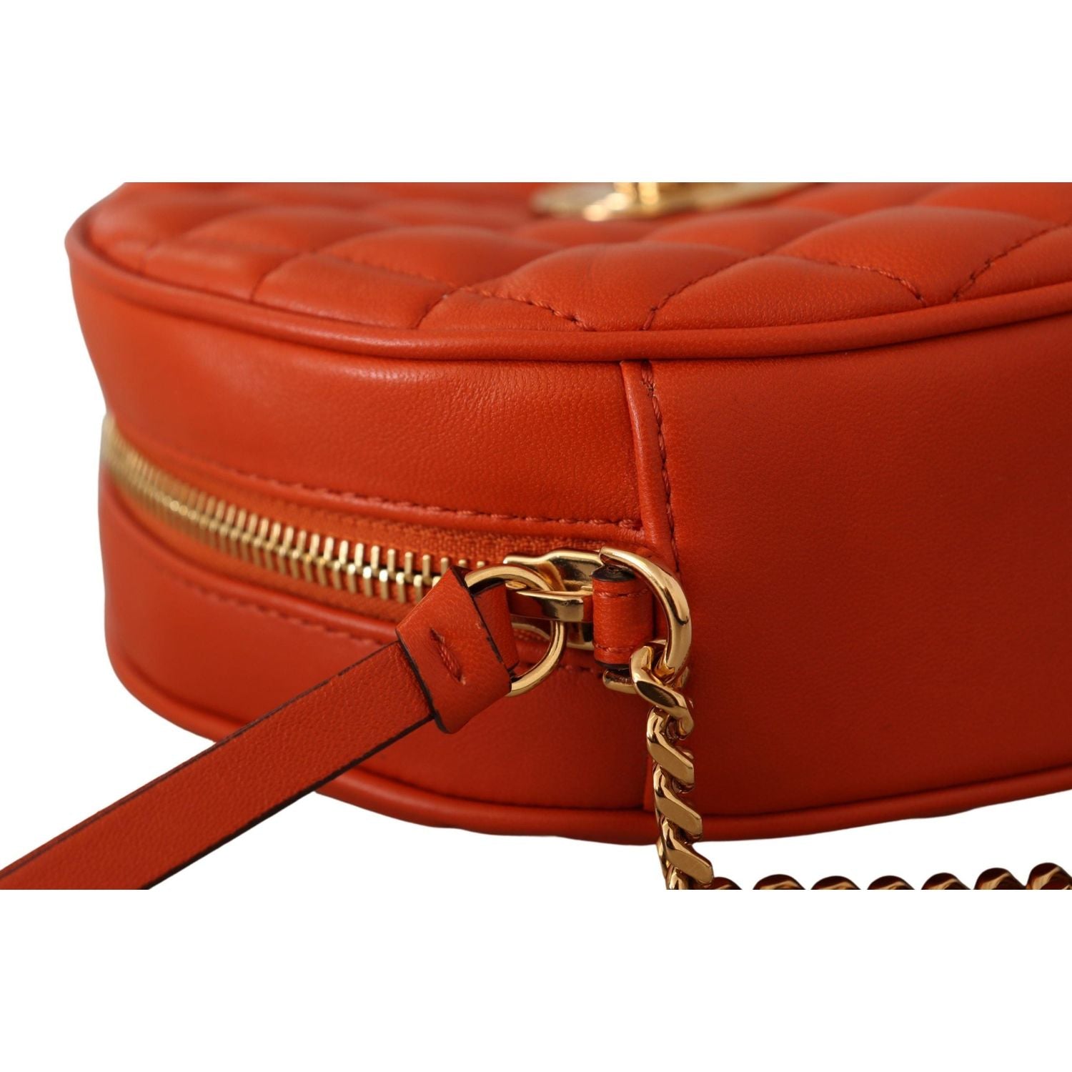 Versace Elegant Round Nappa Leather Crossbody Bag