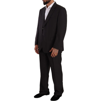 Domenico Tagliente Gray Polyester Single Breasted Formal Suit