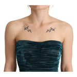 Dolce & Gabbana Turquoise Draped Satin Midi Dress Dolce & Gabbana Tan