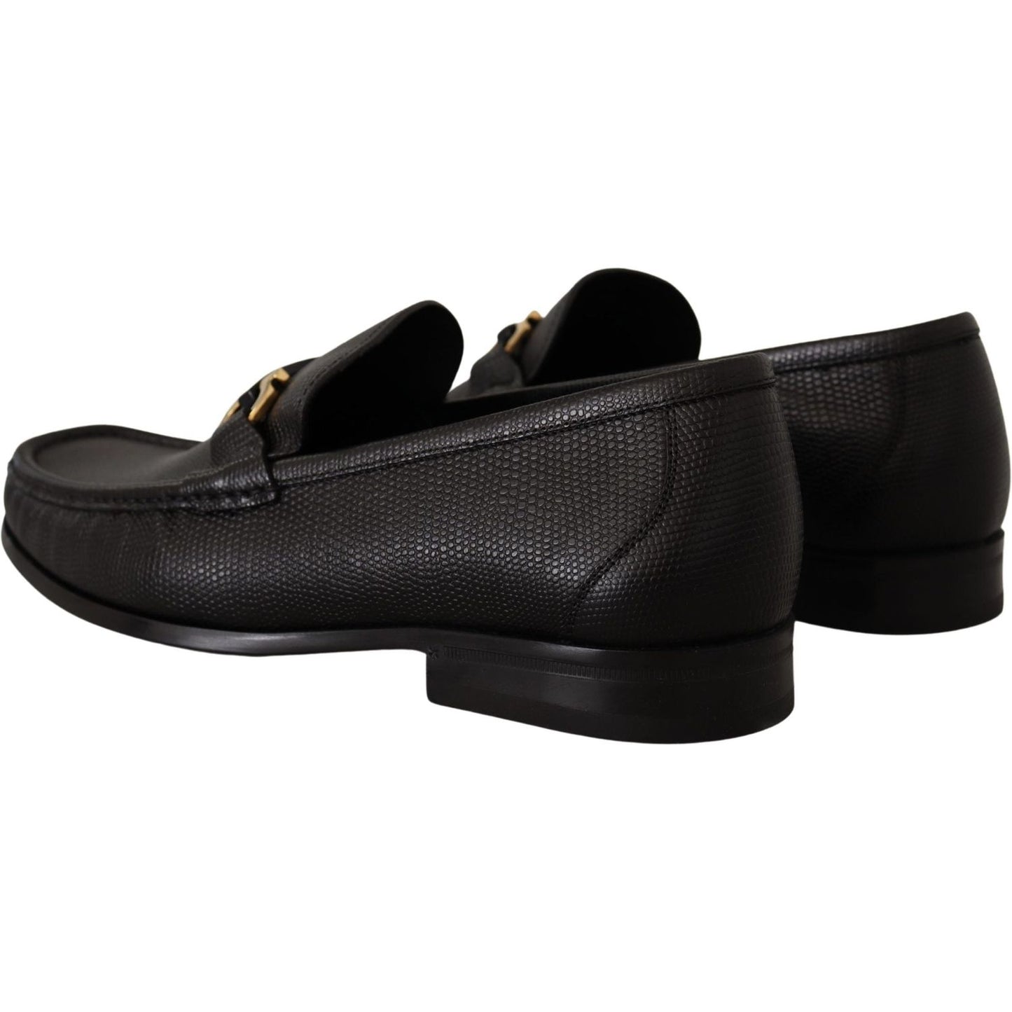 Salvatore Ferragamo Elegant Black Calf Leather Loafers Dress Shoes