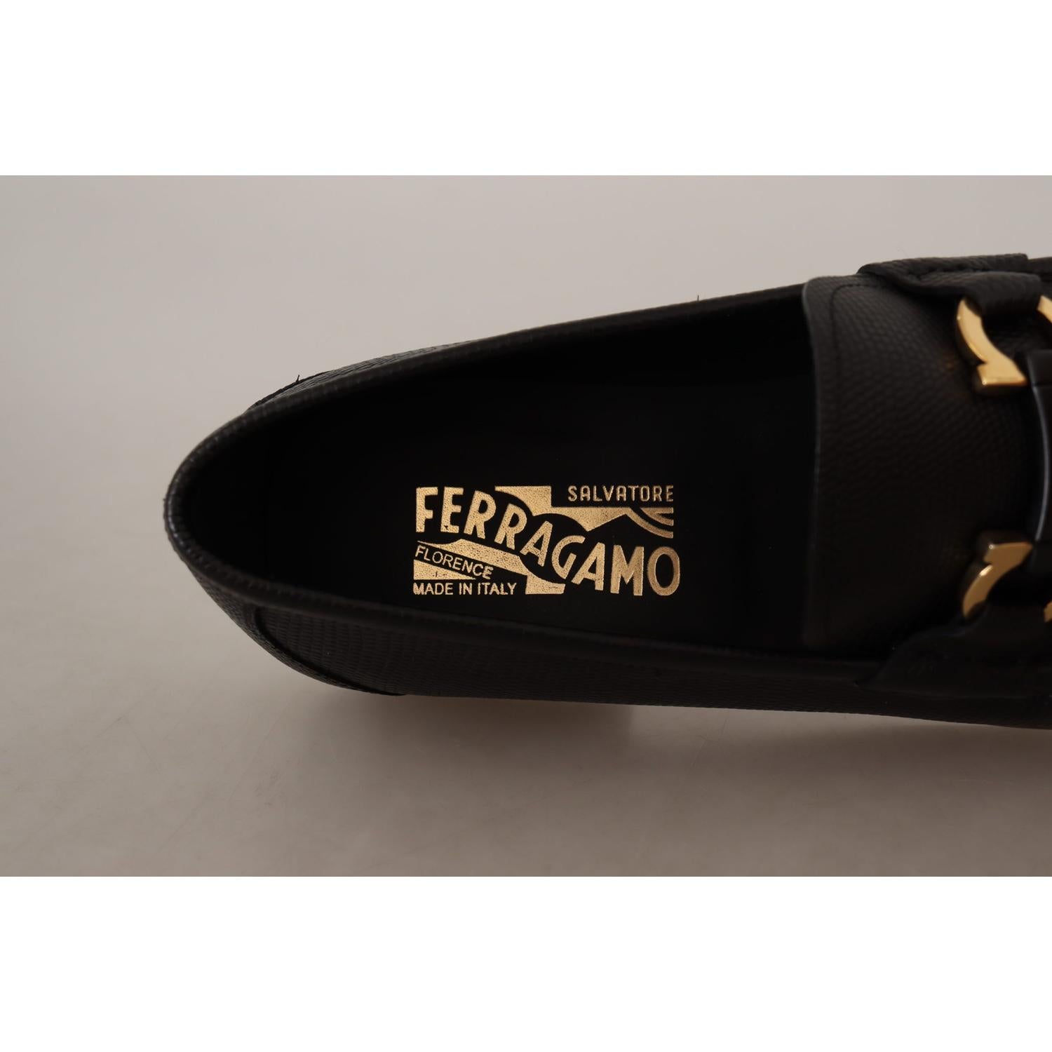 Salvatore Ferragamo Elegant Black Calf Leather Loafers