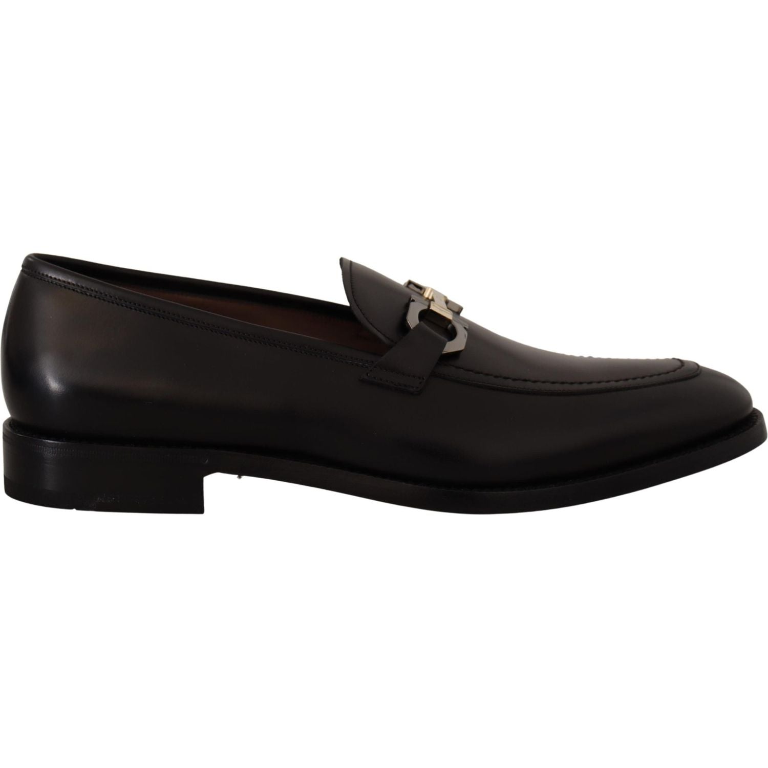 Salvatore Ferragamo Suave Black Leather Gancio Bit Loafers