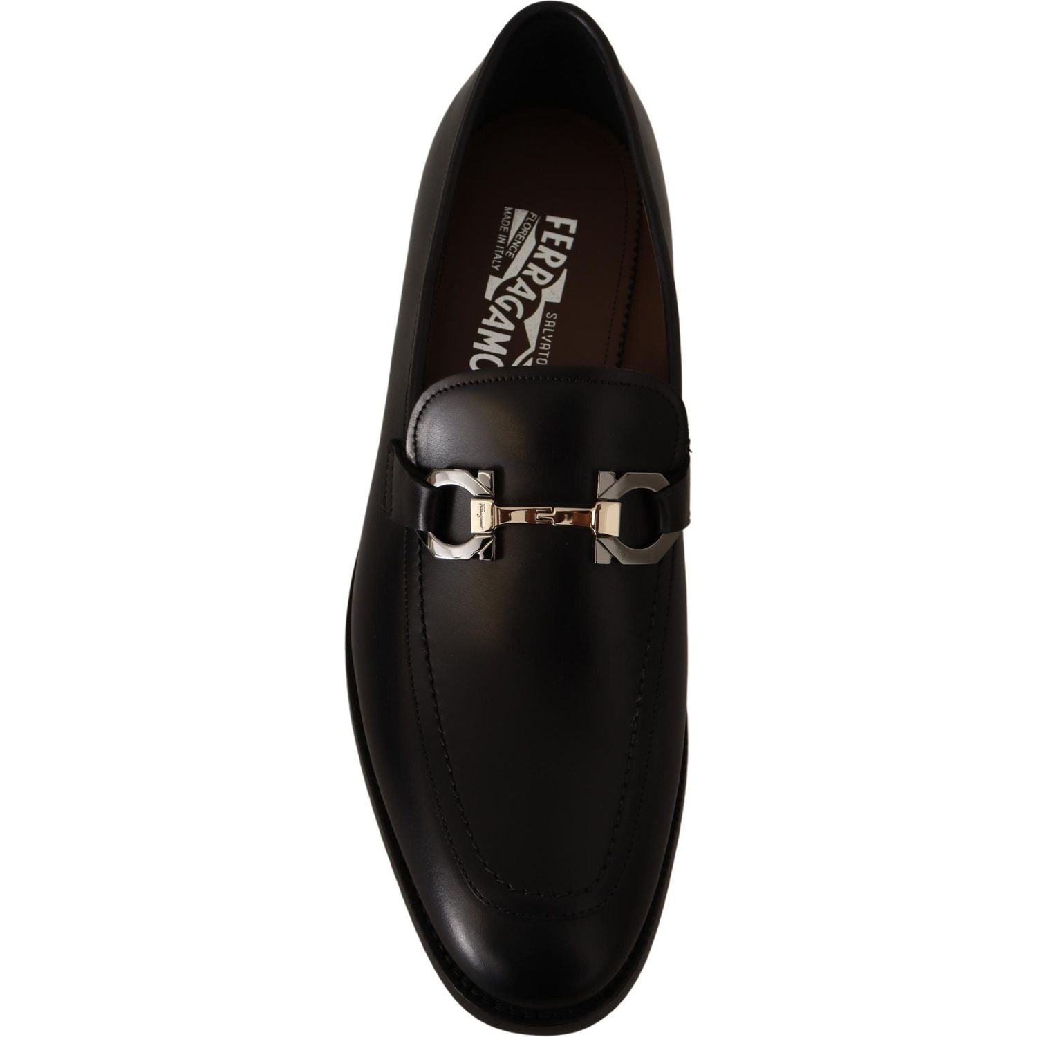 Salvatore Ferragamo Suave Black Leather Gancio Bit Loafers