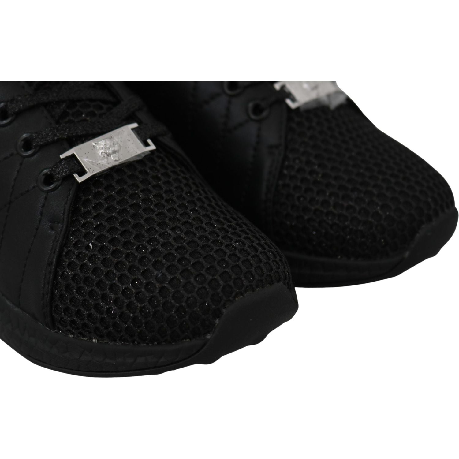 Plein Sport Black Polyester Runner Gisella Sneakers Shoes