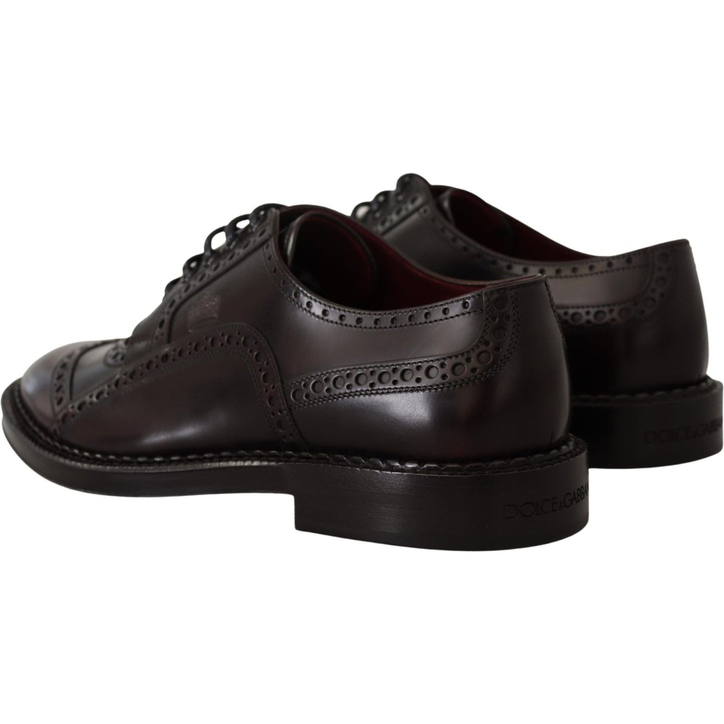Dolce & Gabbana Purple Leather Oxford Wingtip Formal Shoes