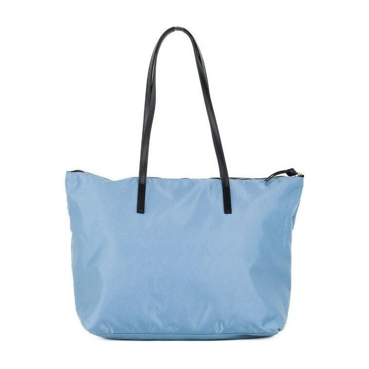 Versace Portuna Medusa Medium Cornflower Blue Nylon Leather Tote Bag Purse