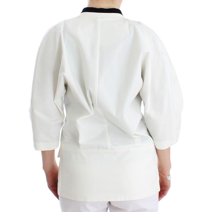 Andrea Pompilio White Cotton Blend Oversized Blazer Jacket Blazer Jacket