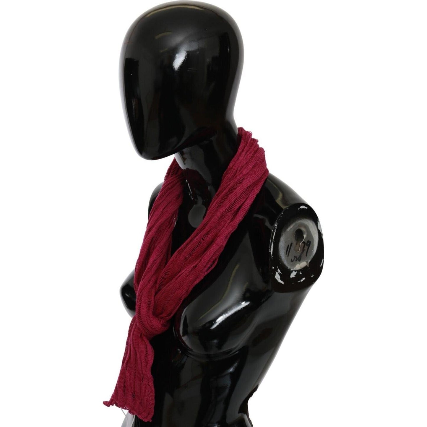 John Galliano Bordeaux Neck Wrap Shawl Foulard Scarf MS1622