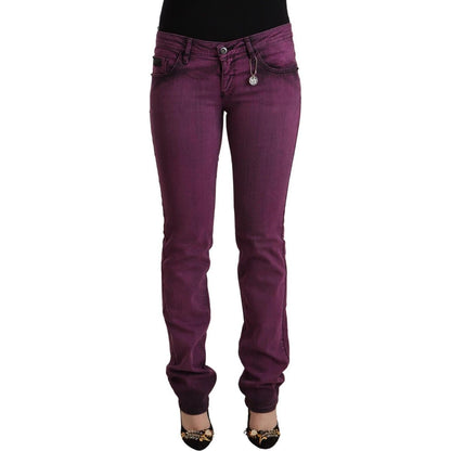Costume National Purple Cotton Stretch Slim Fit Denim Jeans