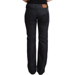 Exte Chic Dark Blue Low Waist Straight Denim Exte Black