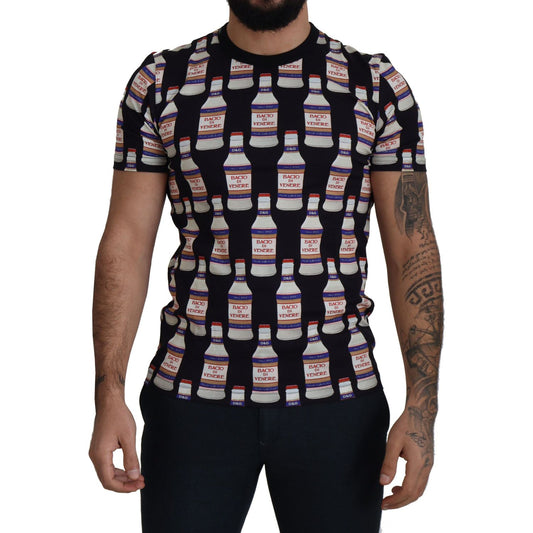 Dolce & Gabbana Black Bacio Di Venere Cotton Crew T-shirt