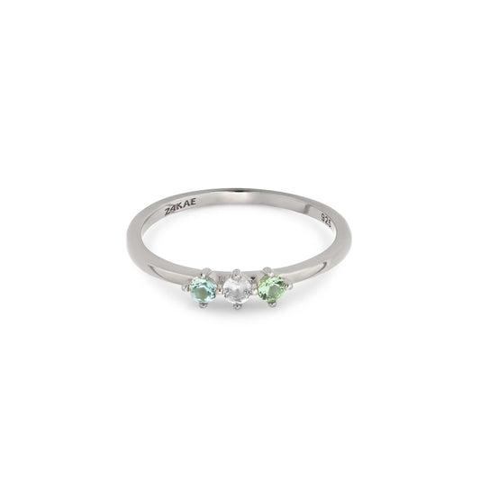 Elegant 24KAE JEWELS JEWELRY Mod. 12407S/48 silver ring with gemstones.
