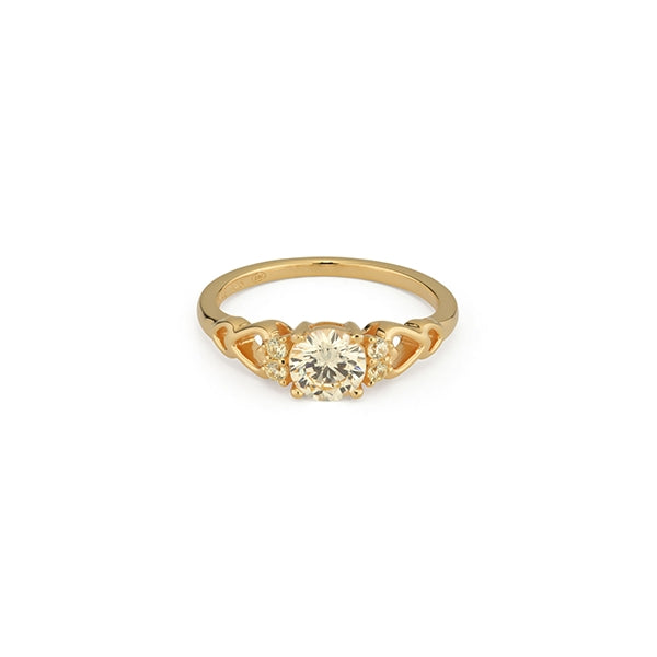 24KAE JEWELS JEWELRY Mod. 12444Y/54 gold ring with central diamond and intricate design