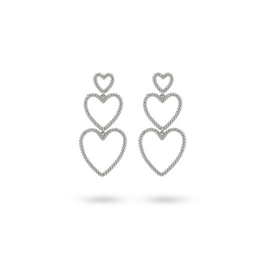 Alt Tag: 24KAE JEWELS JEWELRY Mod. 42442S heart-shaped earrings in silver color
