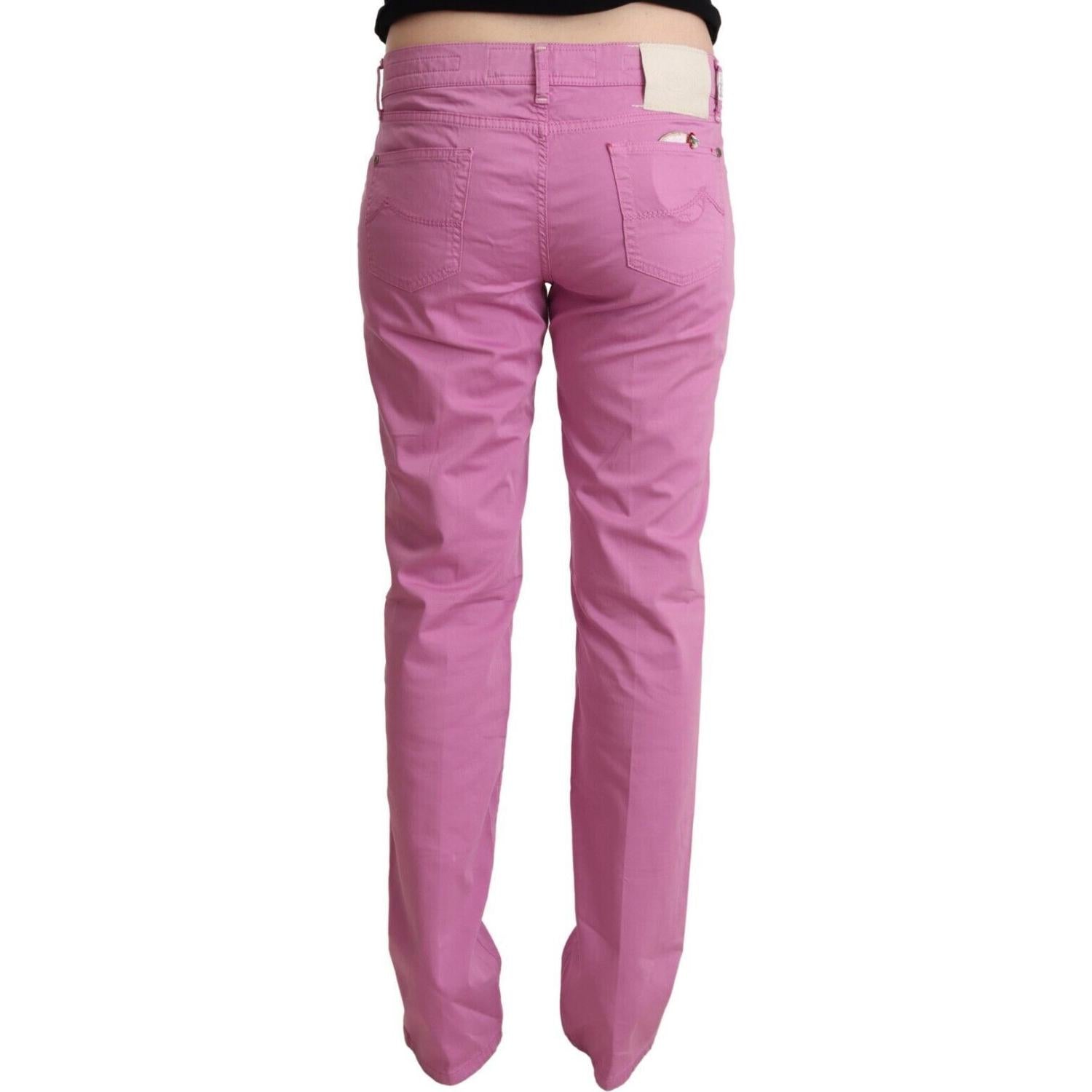 Jacob Cohen Pink Cotton Low Waist Denim Tapered Jeans
