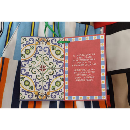 Dolce & Gabbana Multicolor Striped High Waist Cotton Pants