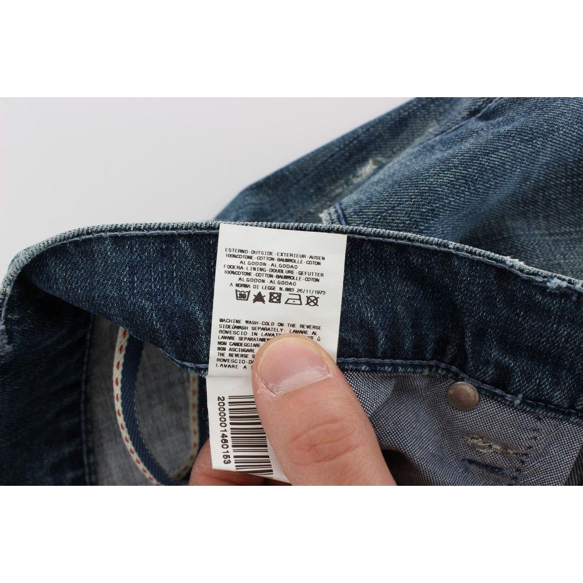 Acht Blue Wash Cotton Denim Regular Fit Jeans