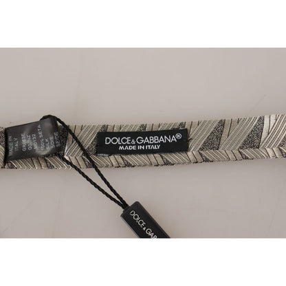 Dolce & Gabbana Gray 100% Silk Adjustable Neck Papillon Bow Tie