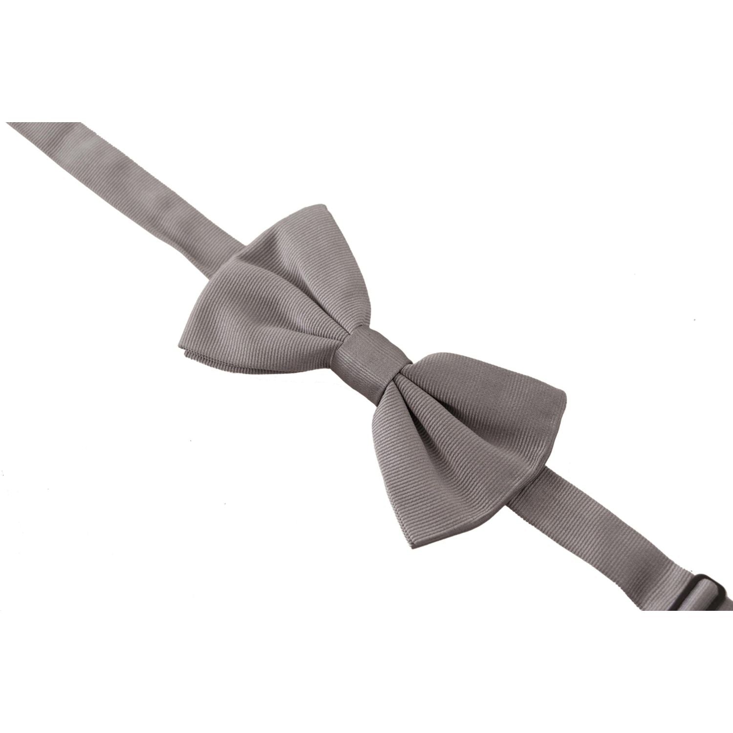 Dolce & Gabbana Gray 100% Silk Adjustable Neck Papillon Tie