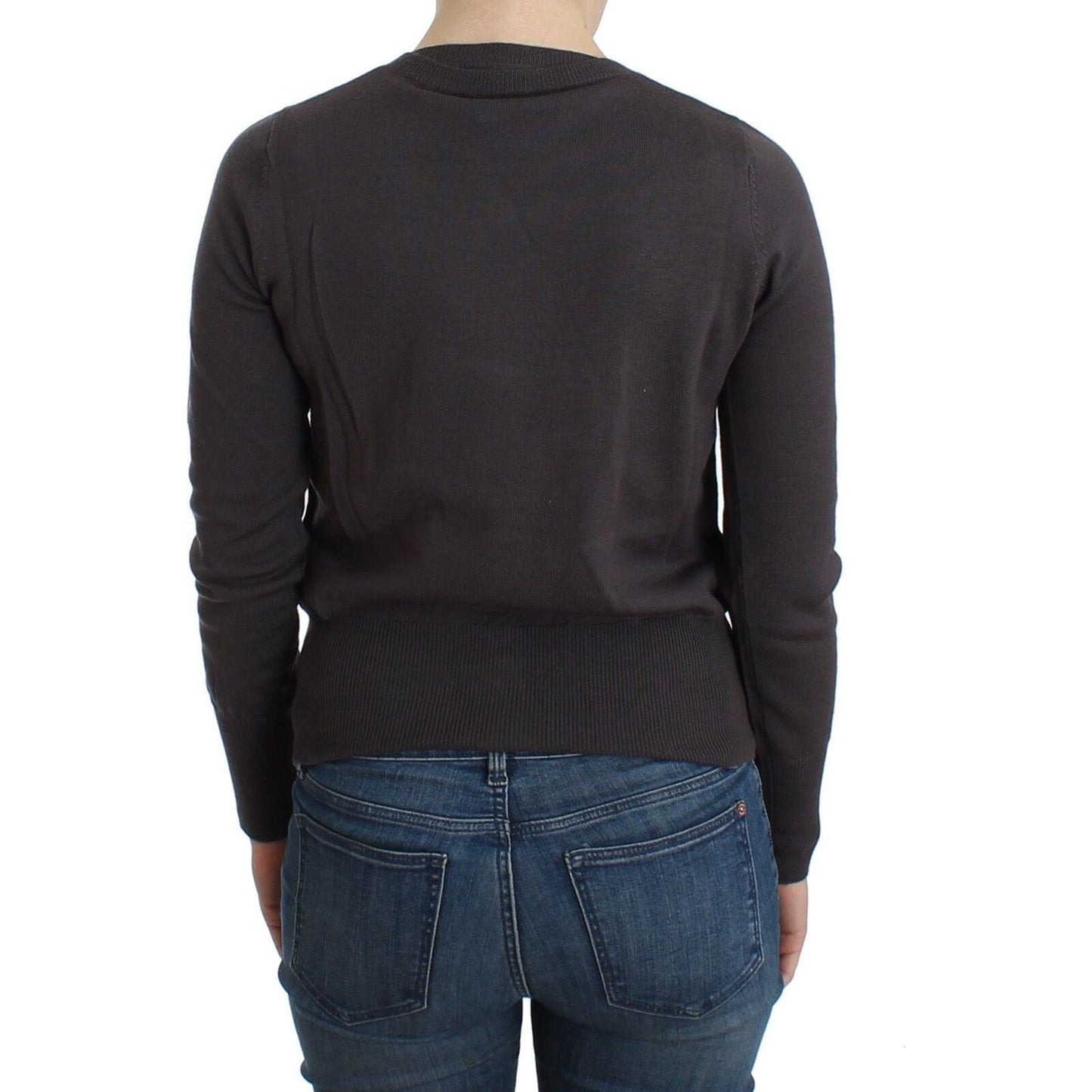 John Galliano Purple Wool Sequined Cardigan Knit Sweater