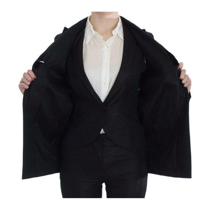 Exte Black One Button Three Piece Suit