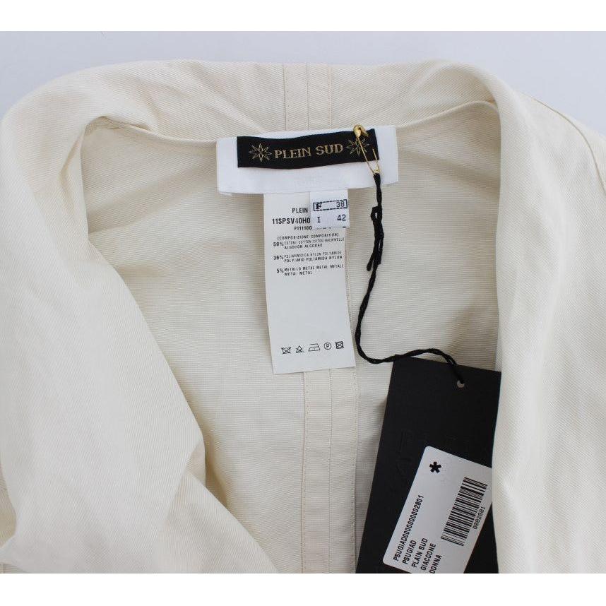 PLEIN SUD White Trench Coat Jacket