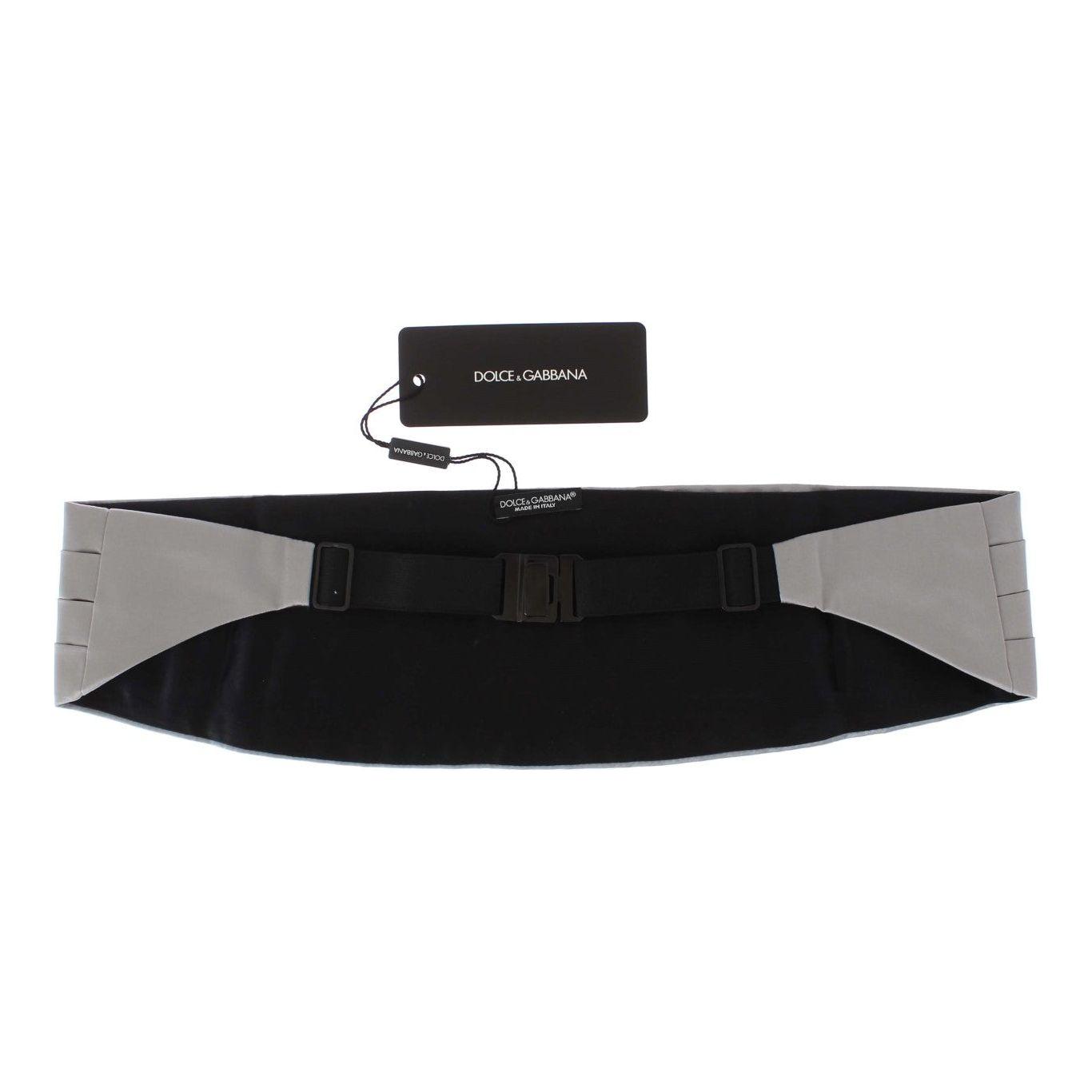 Dolce & Gabbana Silver Wide Belt Silk Cummerbund