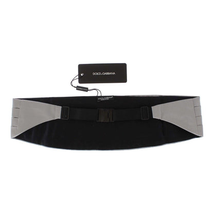 Dolce & Gabbana Silver Wide Belt Silk Cummerbund