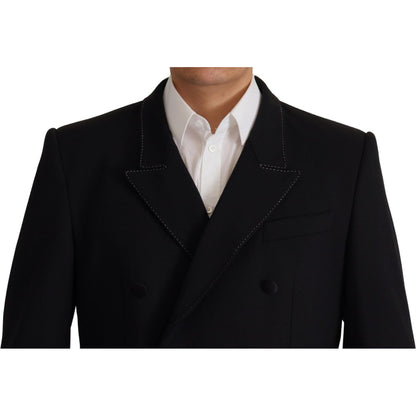 Dolce & Gabbana Black Double Breasted Coat Blazer Jacket