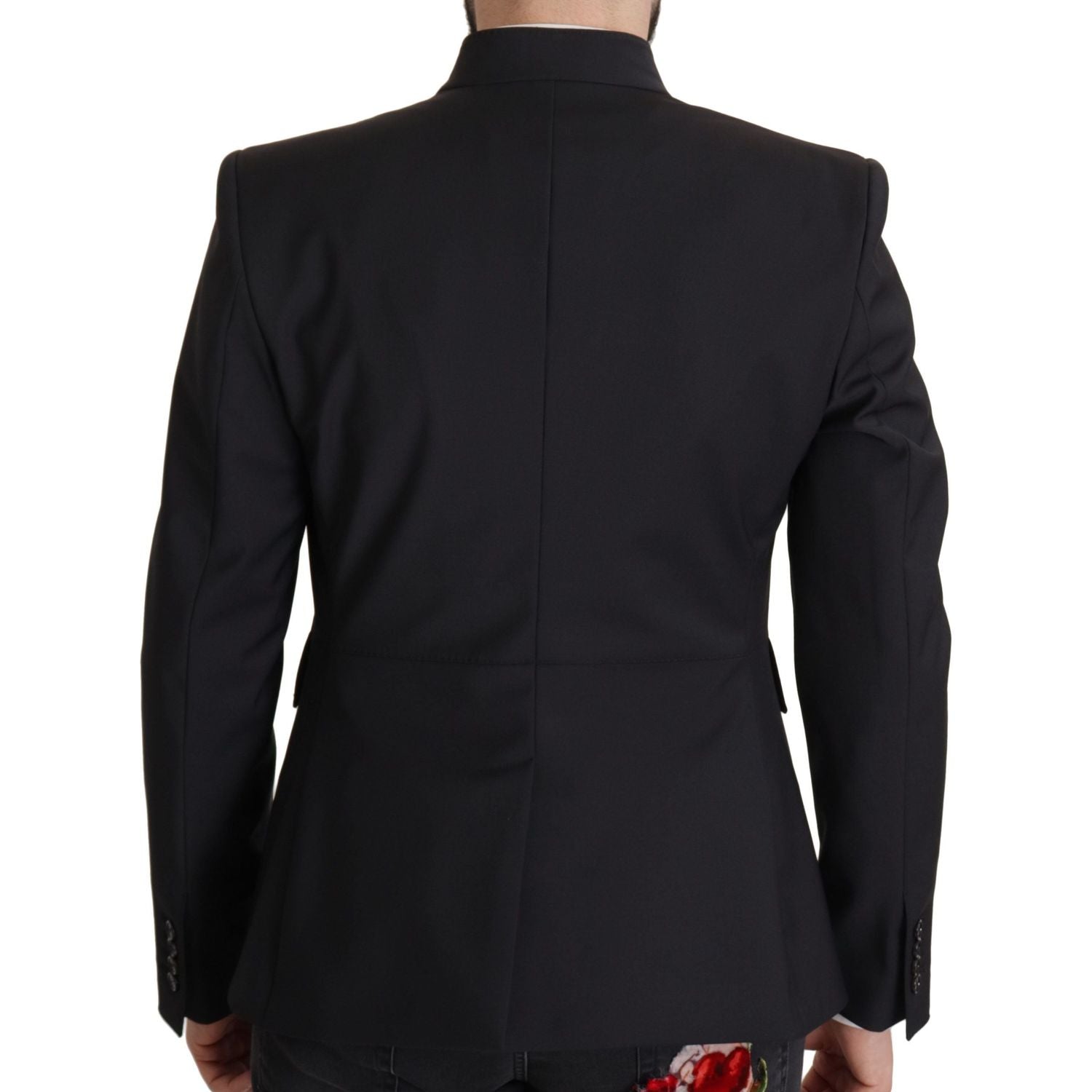 Dolce & Gabbana Black Wool Single Breasted Coat Men Blazer