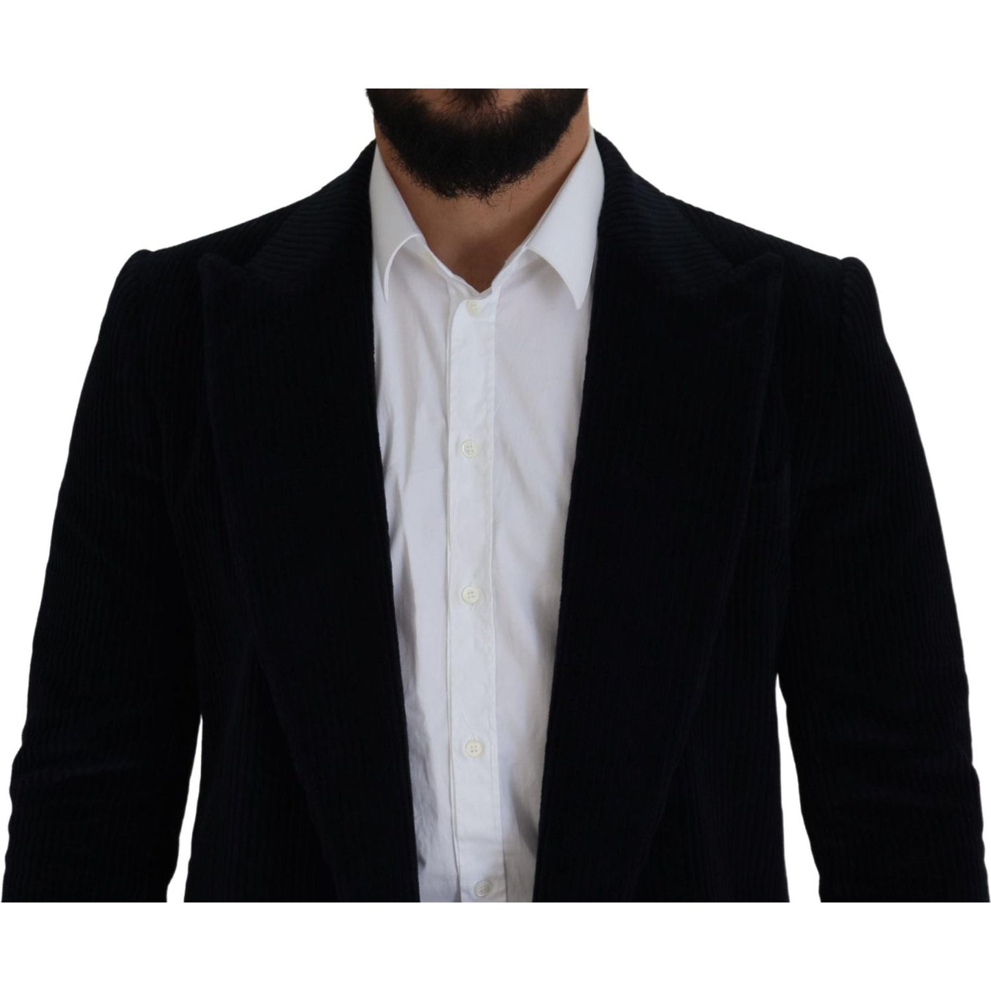 Dolce & Gabbana Black Cotton Cardigan Long Coat Men Jacket
