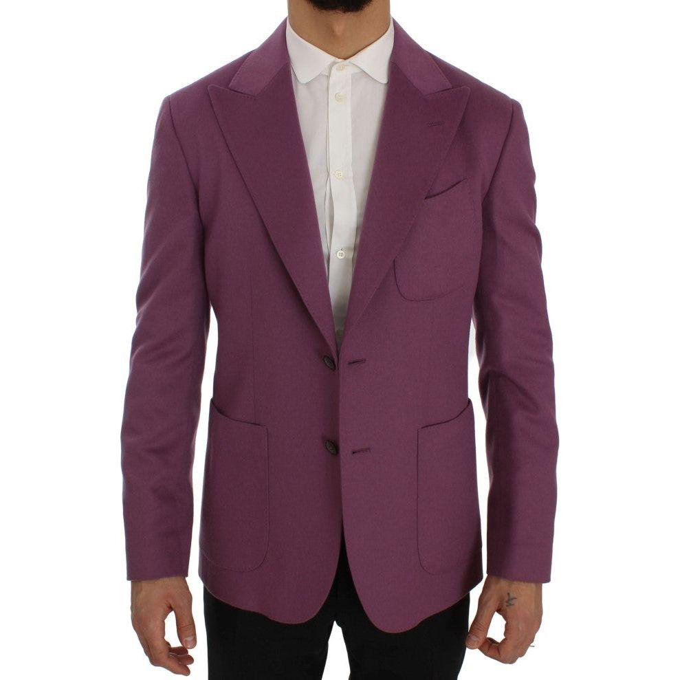 Dolce & Gabbana Purple Cashmere Slim Fit Blazer Jacket