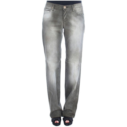 Ermanno Scervino Gray Cotton Blend Loose Fit Boyfriend Jeans
