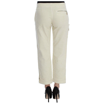 Ermanno Scervino Beige Cotton Capri Cropped Cargo Pants Jeans & Pants
