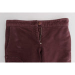 Ermanno Scervino Bordeaux Cotton Cropped Cargo Pants SIG30407-1