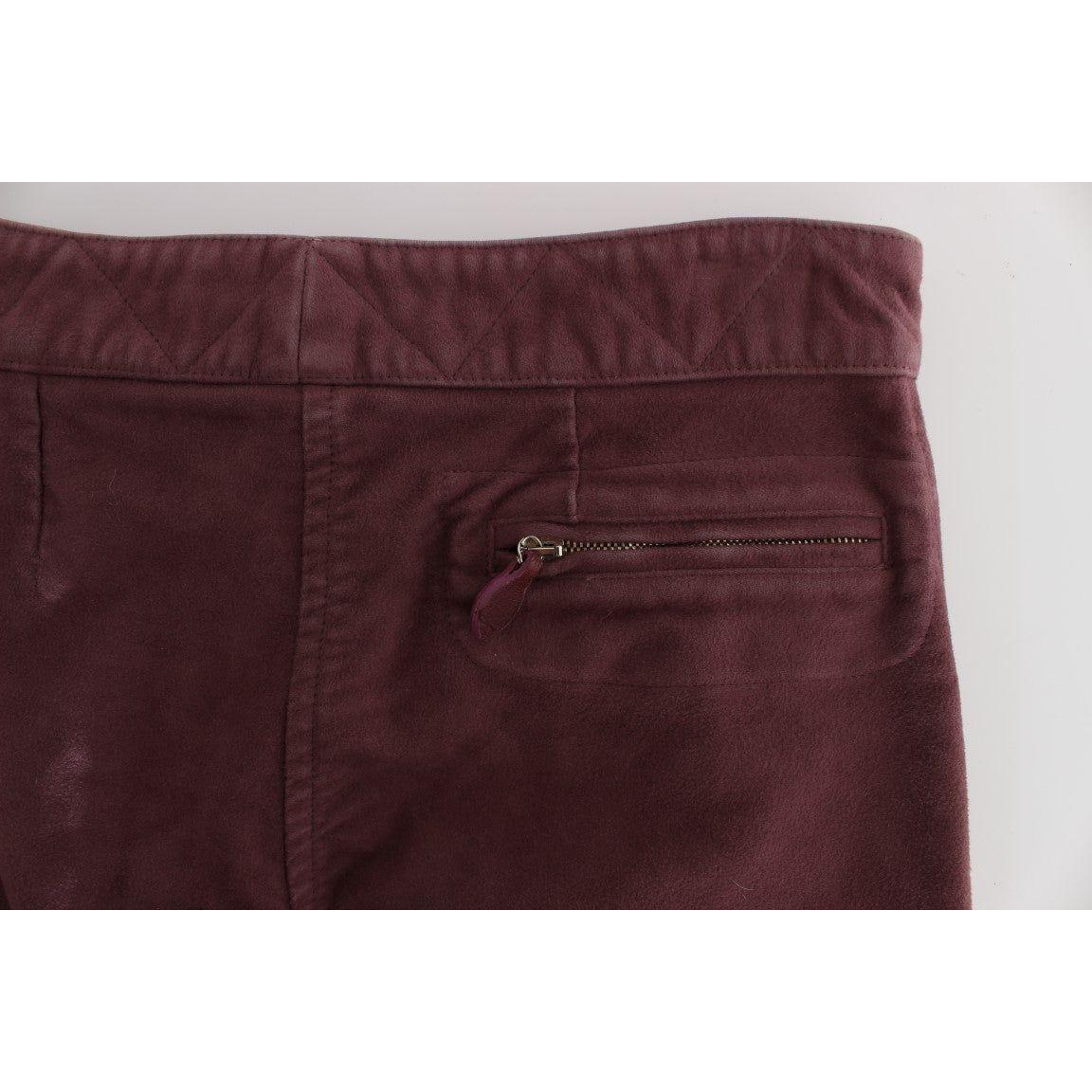Ermanno Scervino Bordeaux Cotton Cropped Cargo Pants SIG30407-1