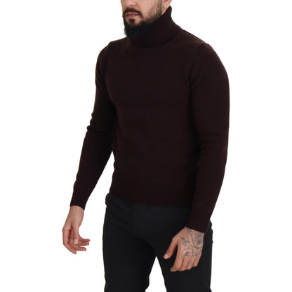 Dolce & Gabbana Brown Wool Turtle Neck Pullover Sweater