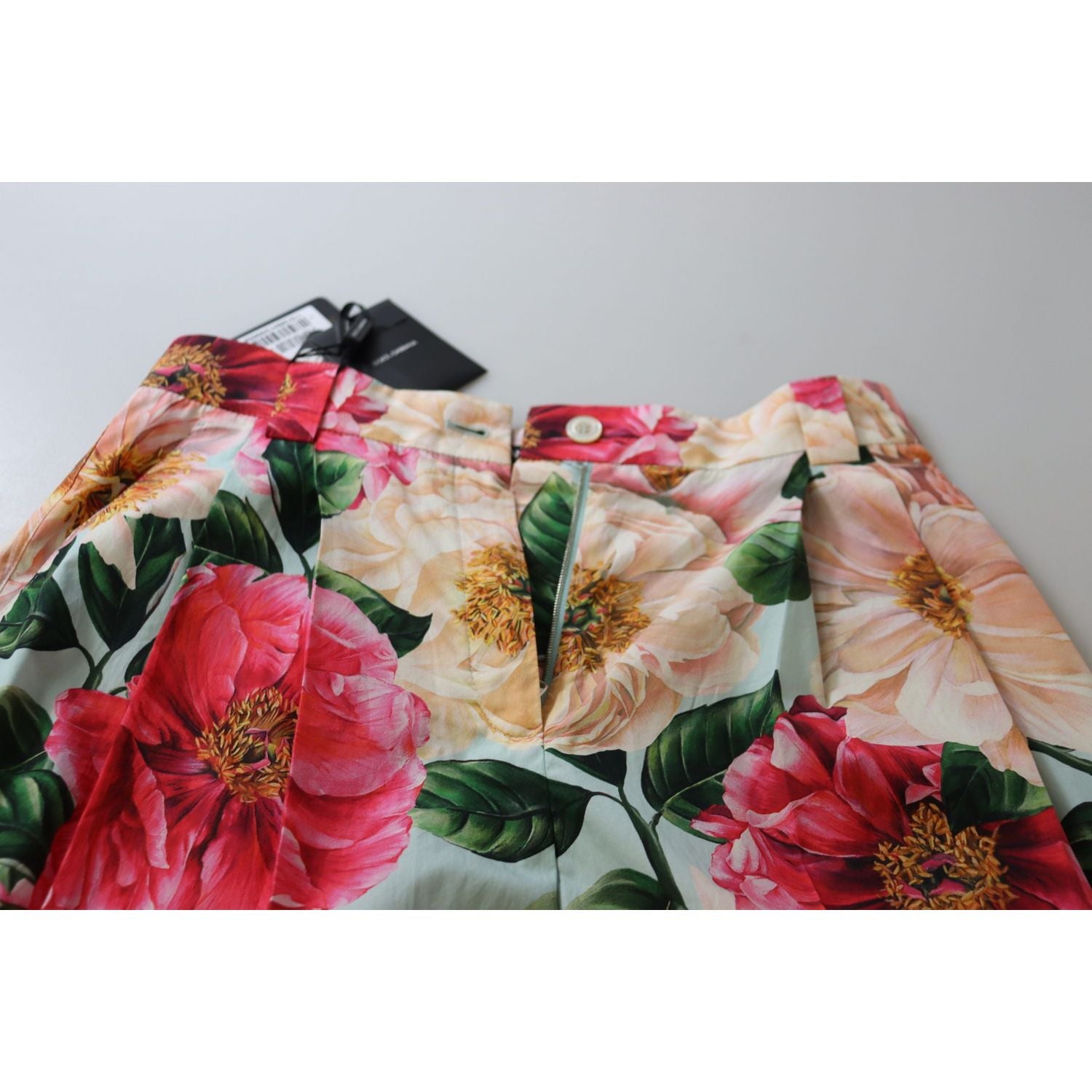 Dolce & Gabbana Multicolor Flora Printed High Waist Cropped Trouser Pants