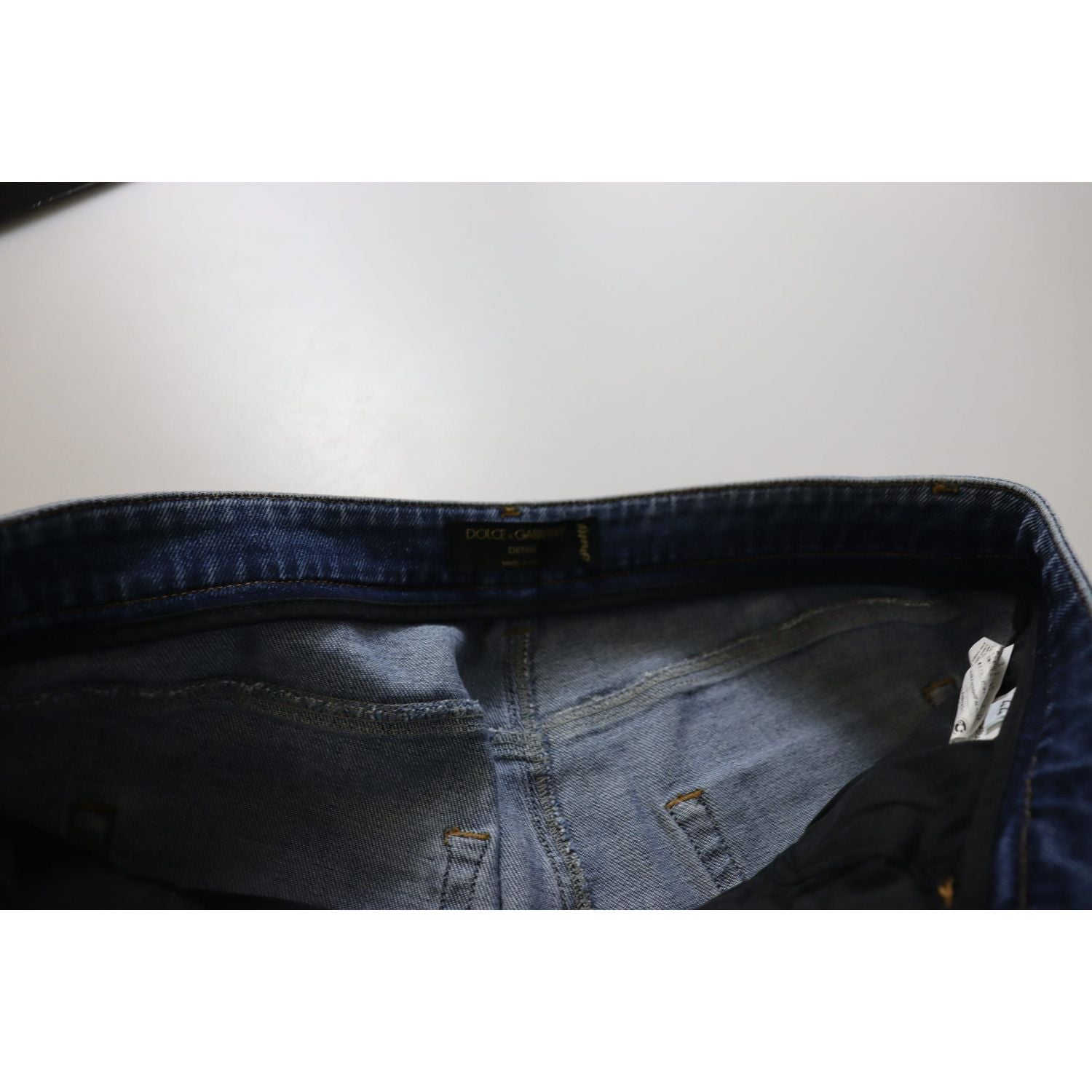 Dolce & Gabbana Blue Washed Cotton Skinny Low Waist Denim Jeans