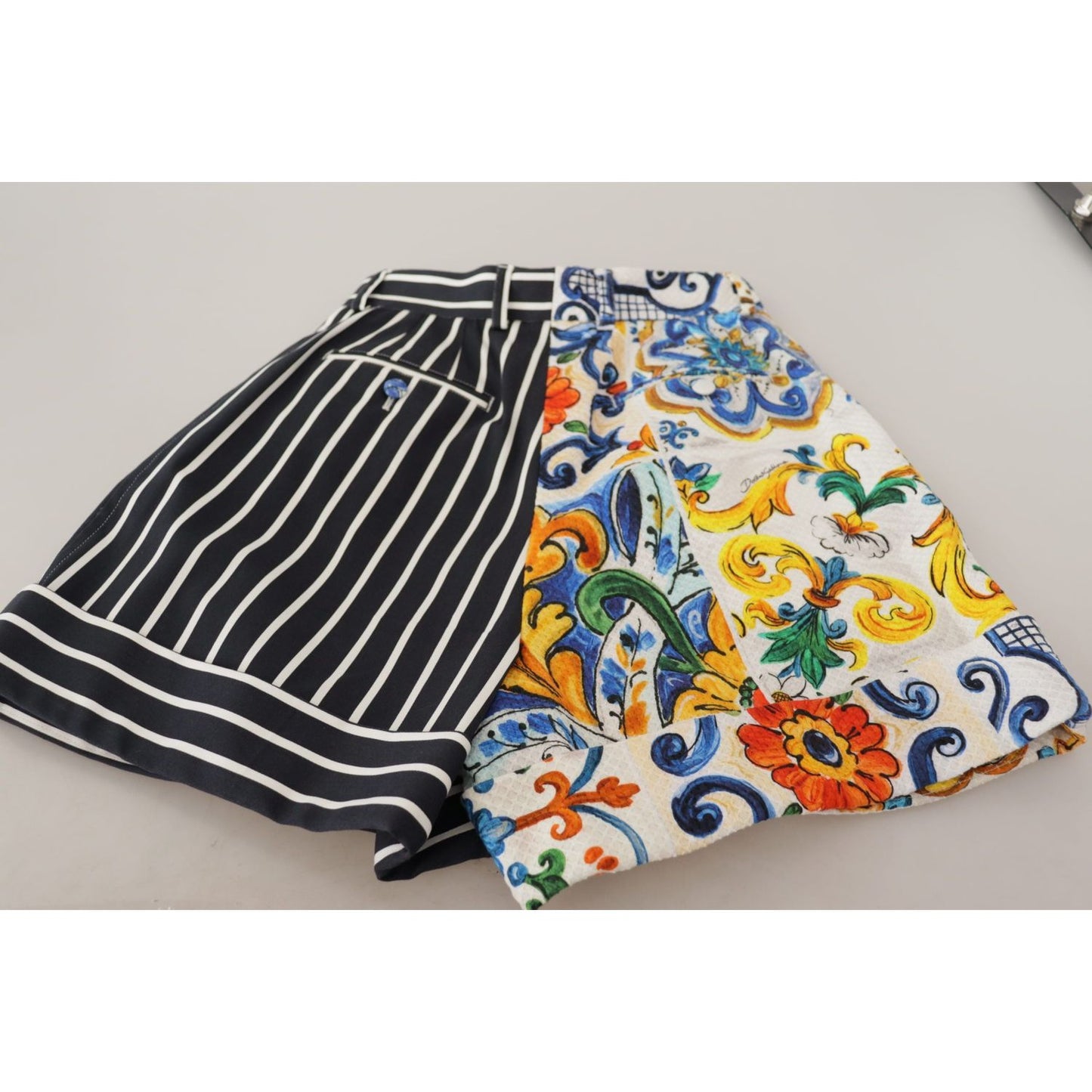 Dolce & Gabbana Multicolor Stripes Majolica Bermuda Shorts