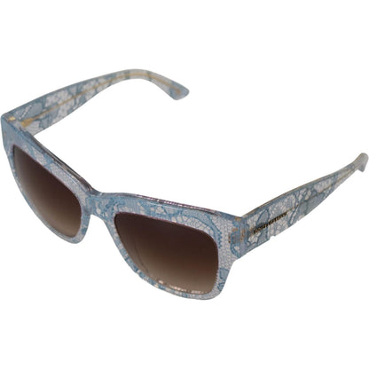 Dolce & Gabbana Blue Lace Acetate Rectangle DG4231 Shades Sunglasses