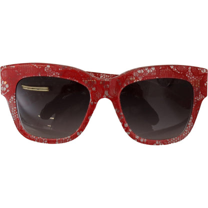 Dolce & Gabbana Red Lace Acetate Rectangle Shades DG4231Sunglasses