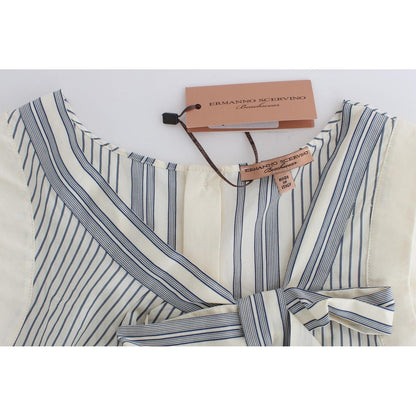 Ermanno Scervino Beachwear Striped Top Blouse Shirt Bow Tank